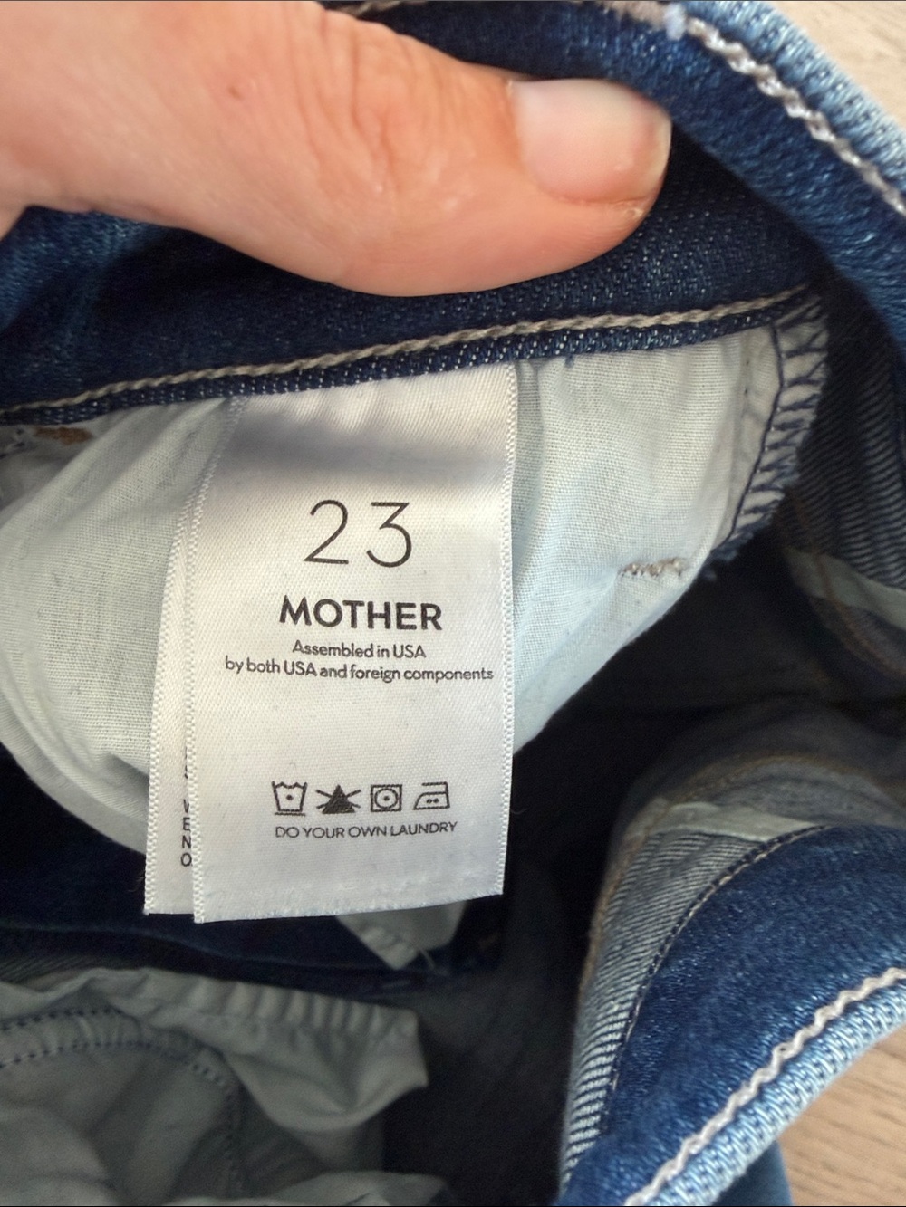 MOTHER Blue High-Rise Flare Jeans with Frayed Hem - Picture 3 of 6